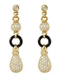 Lagos 18k Diamond Black Agate Earrings
