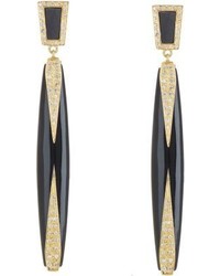 Maiyet Diamond Black Horn Gold Dagger Earrings