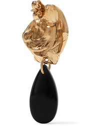 Alighieri Shadow Of A Woman Gold Plated Onyx Earrings