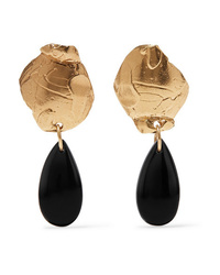 Alighieri Shadow Of A Woman Gold Plated Onyx Earrings