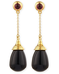 Syna Mogul 18k Black Onyx Chain Drop Earrings