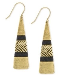 The Sak Gold Tone Black Thread Paddle Drop Earrings