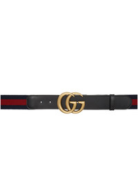 Gucci Black And Navy Gg Belt