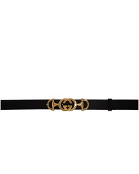 Gucci Black Interlocking Gg Horsebit Belt