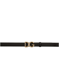 Dolce And Gabbana Black Small Logo Belt
