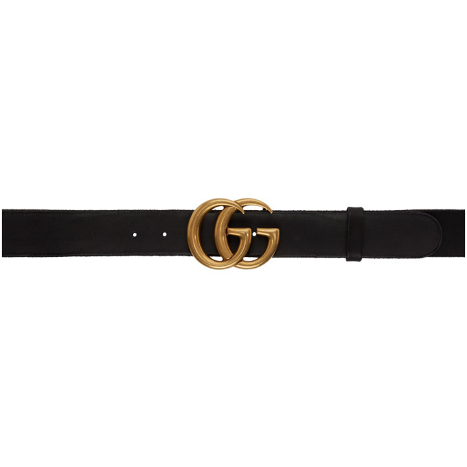 Gucci Black Toscano Leather Gg Belt, $470 | SSENSE | Lookastic