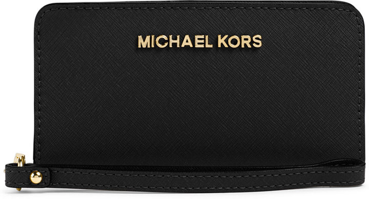 michael kors jet set wristlet black