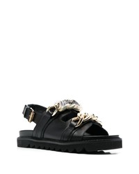 Moschino Chain Link Leather Sandals