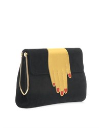 Charlotte Olympia The Hand Bag Suede Clutch