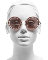 Miu Miu 49mm Round Glitter Sunglasses