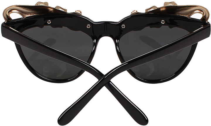 Cat eye rhinestone sunglasses (black) – Lux & Charm