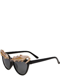 Cat Eye Rhinestone Crocodile Embellished Cateye Sunglasses