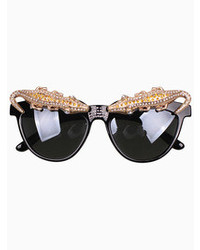 Cat Eye Rhinestone Crocodile Embellished Cateye Sunglasses