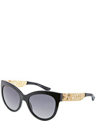 Dolce & Gabbana Filigree Embellished Oval Sunglasses