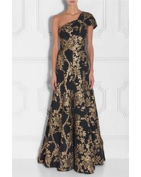Andrew Gn One Shoulder Jacquard Gown