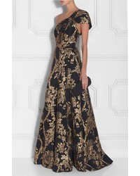 Andrew Gn One Shoulder Jacquard Gown