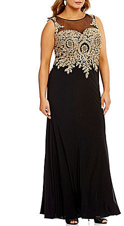 cachet metallic sequin gown