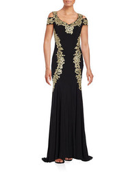 Black and Gold Evening Dress