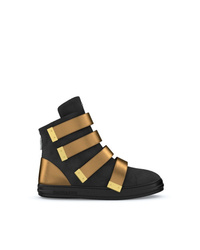 Black and Gold High Top Sneakers