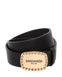 Dsquared2 30mm Leather Belt With Studded Buckle