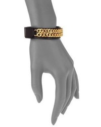 Saint Laurent Chain Leather Bracelet