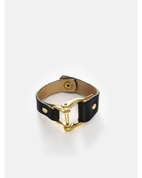 Gold Link Leather Bracelet