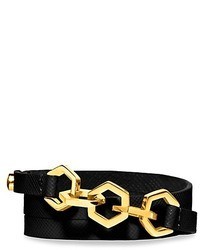 Tory Burch Hexagon Leather Triple Wrap Bracelet