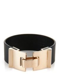 Hugo Boss Grace Bracelet Italian Leather Clip Bracelet M Black