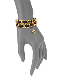 Tory Burch Leather Chain Double Wrap Bracelet