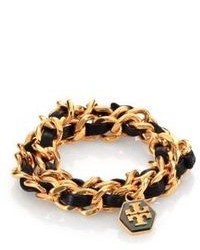 Tory Burch Leather Chain Double Wrap Bracelet