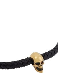 Alexander McQueen Leather Skull Bracelet
