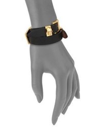 Alexander McQueen Leather Three Row Wrap Bracelet
