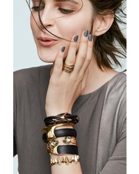 Alexis Bittar Miss Havisham Kinetic Gold Hinge Leather Bracelet