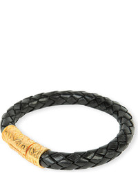 Nialaya 18ct Gold And Snake Print Leather Bracelet