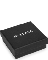 Nialaya Anchor Leather Bracelet