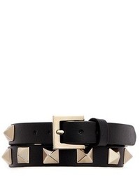 Valentino Rockstud Double Wrap Leather Bracelet