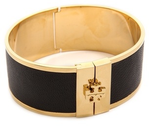 Tory Burch Skinny Leather Inlay Cuff Bracelet, $165 | shopbop.com 