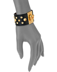 Alexander McQueen Studded Leather Skull Bracelet