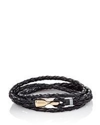 Miansai Trice Leather Wrap Bracelet Blue Size S