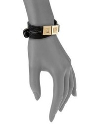 Valentino Two Stud Leather Wrap Bracelet