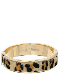 Cole Haan Wide Hinged Leather Inlay Bangle