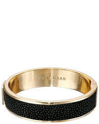 Cole Haan Wide Hinged Leather Inlay Bangle