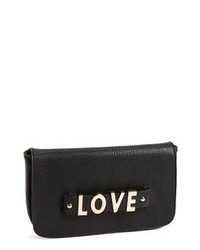 Street Level Faux Leather Clutch Black Love, $55 | Nordstrom | Lookastic