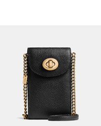 Coach Chain Phone Crossbody In Pebble Leather