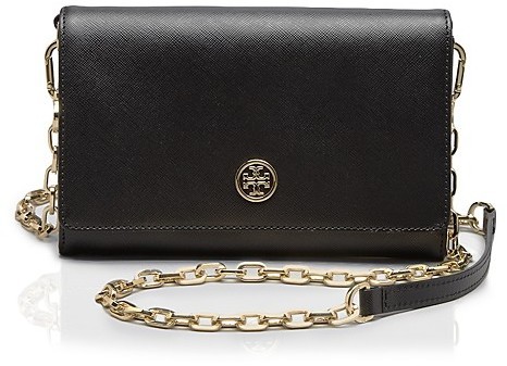 Tory Burch 145218 Robinson Black Saffiano Leather With Gold Hardware  Women's Crossbody/Shoulder Bag