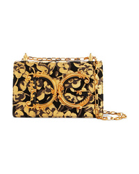 Dolce & Gabbana Embellished Floral Jacquard And Ayers Shoulder Bag