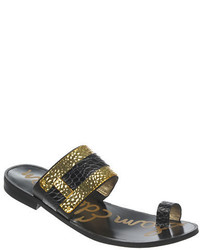 Sam Edelman Carnie Leather And Metal Slide Sandals