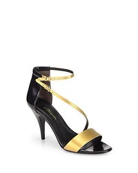 3.1 Phillip Lim Quill Two Tone Leather Sandals Gold Leaf
