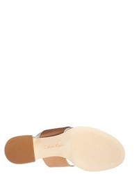 Calvin Klein Milla Double Band Leather Slide Sandal