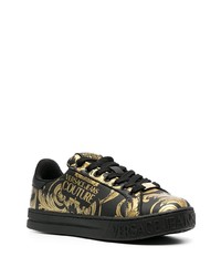 VERSACE JEANS COUTURE Barocco Print Leather Sneakers